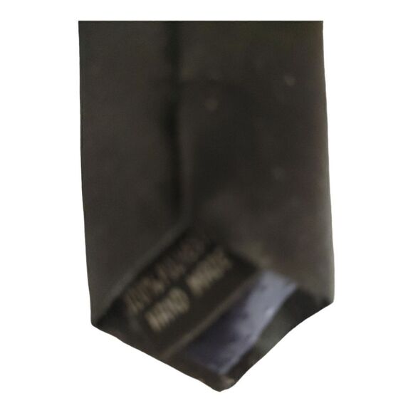 FORTINO LANDI SOLID BLACK POLY WOVEN TIE & POCKET SQUARE SET. PWT. - Picture 5 of 5